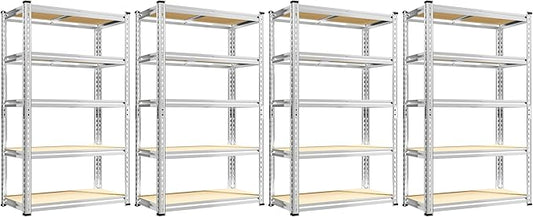 REIBII Storage Shelves 2020LBS Garage Shelving Heavy Duty Shelving 5 Tier Metal Shelving Units for Storage Adjustable Pantry Shelves for Kitchen Warehouse Basement 28" W x 12" D x 59.8" H, 4 Pack