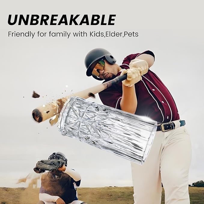 BELLAFORTE Shatterproof Tritan Plastic Tall Tumbler, Set of 4, 18oz - Myrtle Beach Drinking Glasses - Unbreakable Drinking Glasses for Parties - BPA Free - Teal