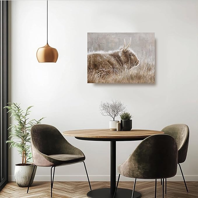 VAYIMDH Brown Wall Pictures Vintage Wall Print Animal Wall Hangings Decor 12"x16" Wall Art for Bathroom Decor Artwork for Bedroom