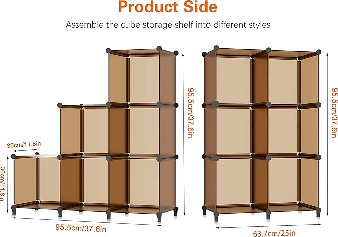 6-Cube Storage Organizer, Closet Organizer Storage Shelf Bookcase Bookshelf with Metal Hammer, Storage Cubes Organizer Cabinet for Kids, Closet, Bedroom, Bathroom, (11.8x11.8x11.8 inch)