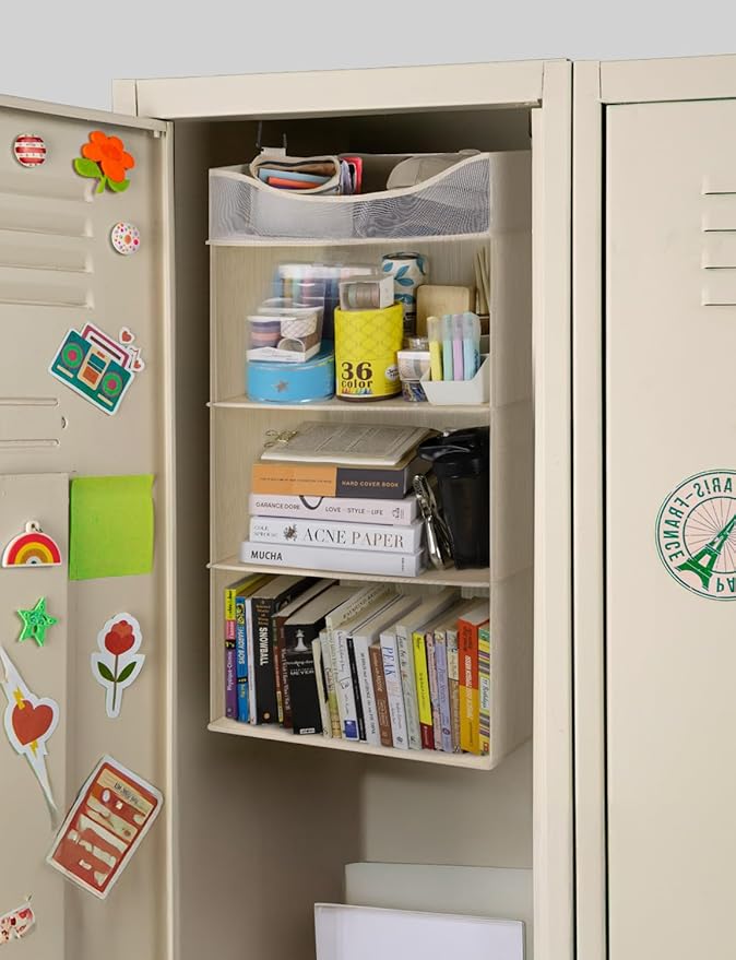 StorageWorks Hanging Closet Organizer, 3-Shelf Hanging Closet Shelves with Top Shelf, 19 ¾"W x 12" D x 31" H, Extra-Large Space, Ivory White