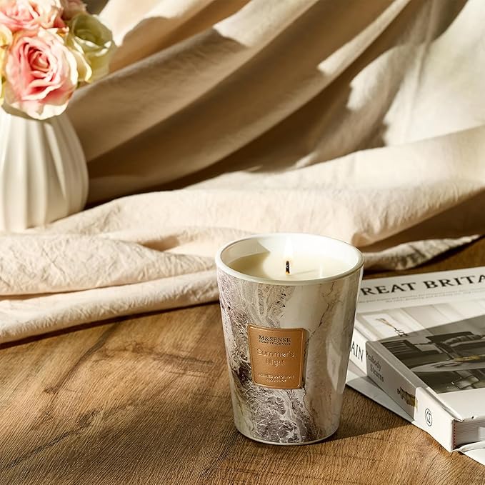 M&SENSE Summer Night Scented Candles for Home, Lead-Free Wick Highly Scented Jar Candles, 14.1 Oz 80 Hours Lasting Burning Candles Gifts for Women, Relaxing Aromatherapy Candle for Stress Relief