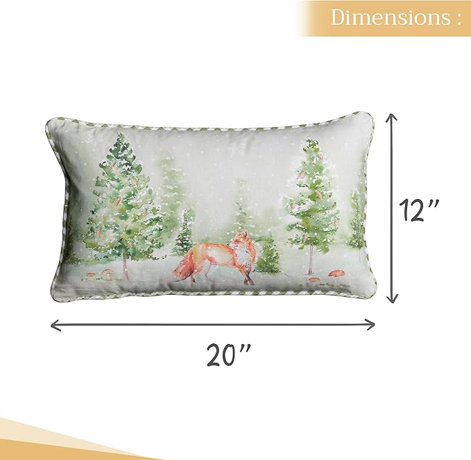 Maison d' Hermine Decorative Pillow Covers 12x20 Inch Rectangle 100% Cotton Throw Pillow Covers with Invisible Zipper Cushion Case for Living Room Couch, Chair, Sofas, Bedroom, Home (Winter Mornings)