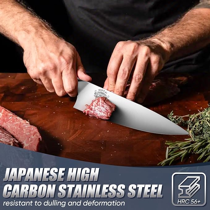 Huusk Father's Day Gifts for Dad, 8" Chef Knife for Kitchen, Gift for Father's Day, Best Dad Ever Gift, Stainless Kitchen Knife with Resin Handle, Full Tang Cooking Knives, Gifts Box