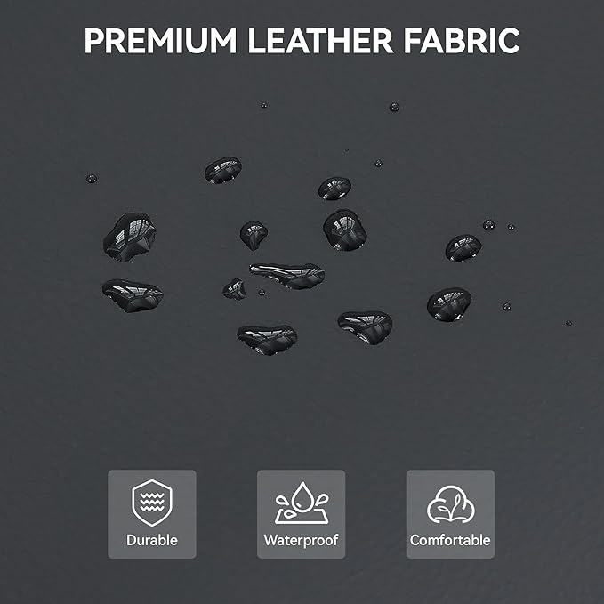 43.5'' Faux Leather Bedroom Bench, Upholstered End of Bed Bench, Padded Vintage Dining Bench, Entryway Bench with Solid Wood Legs, Kitchen, Living Room, Hallway, Black