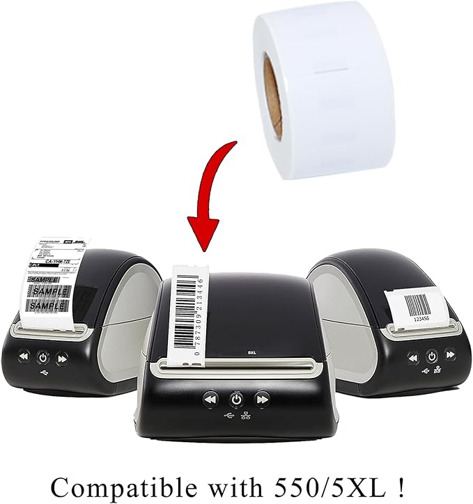 Address & Barcode Labels Replacement for DYMO 30251 (1-1/8" x 3-1/2") [10 Rolls/1300 Labels] Compatible with DYMO Labelwriter 450, 4XL,550,5XL & Zebra Desktop Printers