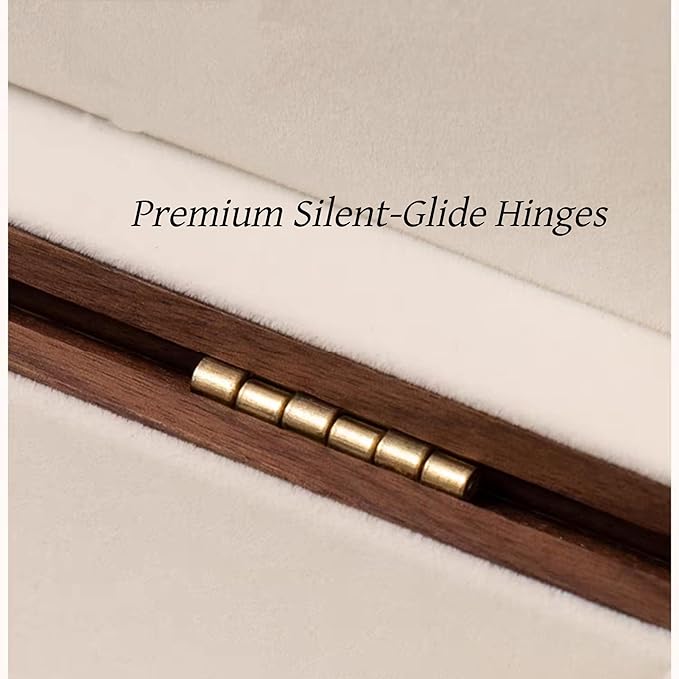 Bescott 2 Layer Solid Black Walnut Wooden Jewelry Box for Women Wood Vintage Organizer for Men Earrings Rings Necklaces Bracelet Watch Storage Mother's Day Gift