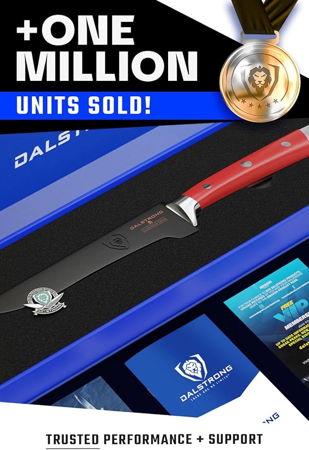 Dalstrong Boning Knife - 6 inch - Gladiator Series - High Carbon German Steel - Crimson Red ABS Handle - Meat Carving, Trimming, Deboning - w/Sheath - NSF Certified