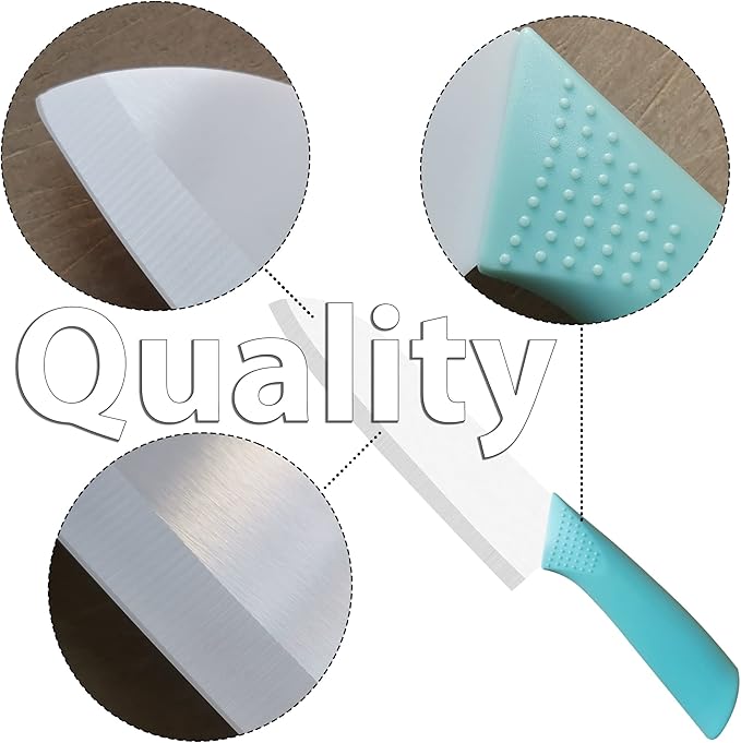 Ceramic Knife - 7 inch Chef's Santoku Knife - Sharp Ceramic Kitchen Knife with Sheath Cover