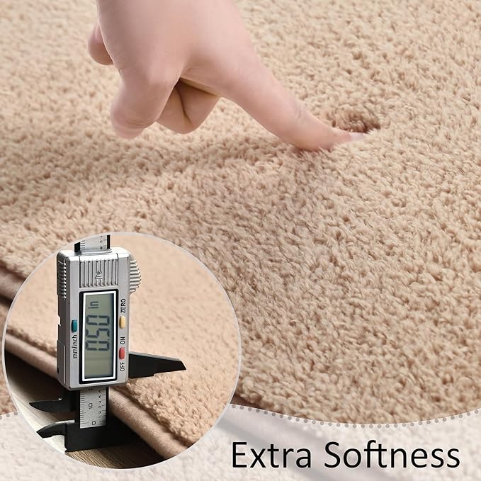 Soft Rugs for Living Room 6x9 Beige, Minimalist Area Rug for Bedroom Nursery Dining Table Dorm, Large Throw Rugs for Men Boys Girls Kids Room Indoor Floor Carpets