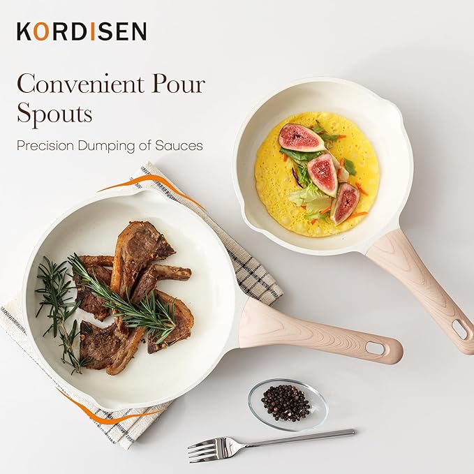 Nonstick Ceramic Frying Pan, 11 Inch Ceramic Skillet, Healthy Non Toxic Cooking Pan, Stay-Cool Handle, Induction Compatible, PFOA & PFAS Free, White