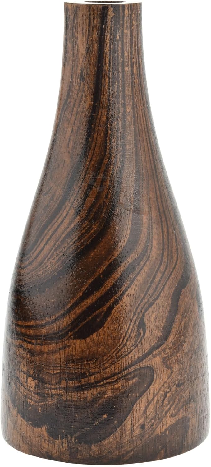 Aeravida Artistic Grain Pattern Natural Mango Tree Wood Flower Vase | Mango Tree Wood Flower Vase | Handmade Home Office Table Vase| Flower Vases Decorative for Living Room (1PCS)