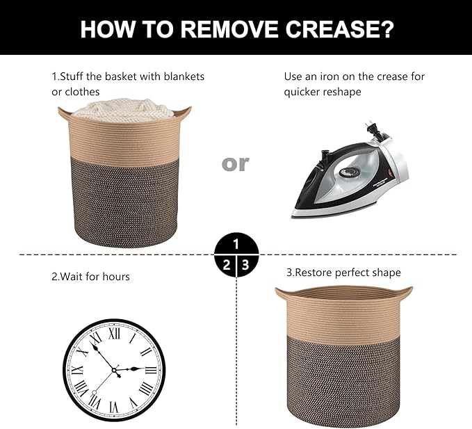 Laundry Basket, 100L Large Laundry Hamper, Tall Woven Rope Storage Basket for Blanket Toys Pillows Towels, Baby Nursery Hamper Bin for Living Room, Bedroom (Black & Yellow)