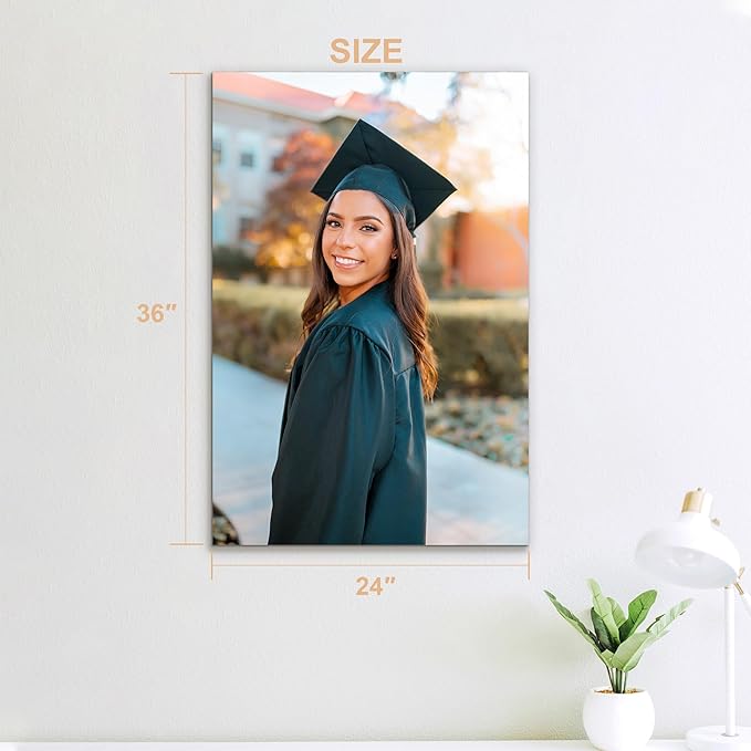 Custom Graduation Canvas Prints with Your Photos,Graduation Decorations, Personalized Graduation Canvas Wall Art Gifts Idea for Daughter, Son, Sibling or Friend (24" X 36")