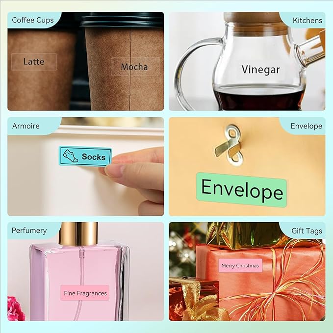 Label Maker Tape Refill 15mm 0.47 Standard Laminated Thermal Label Tape Replacement 0.59"×1.57"(15×40mm), 1650 Labels/10Rolls/Pack, High Definition Labeling Tape for Home Office School Hotel