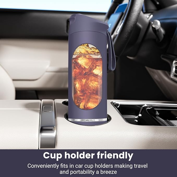 Portable Personal Electric Blender，500ML Portable Shakes and Smoothies Blender，Small Blenders、Mixing、Compact、Convenient and Versatile(Purple)