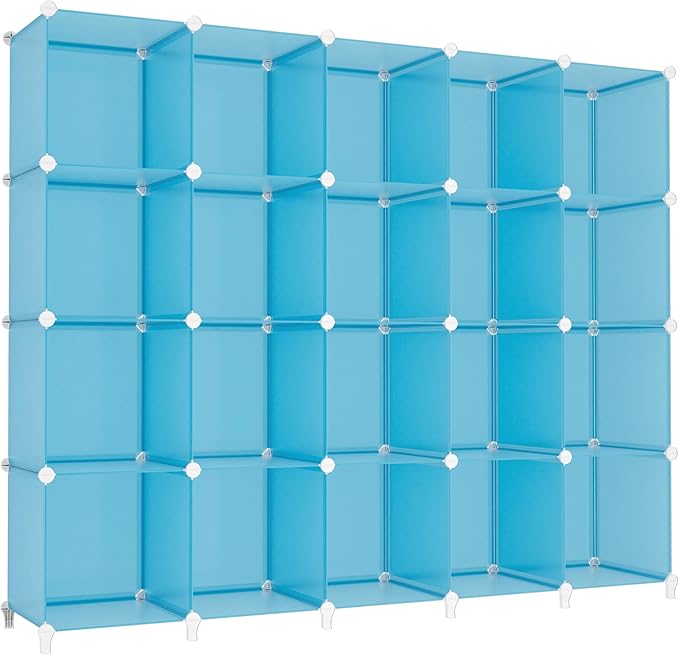 HOMIDEC 20-Cube Storage Organizer, Closet Organizer Storage Shelf Bookcase Bookshelf with Metal Hammer, Storage Cubes Organizer Cabinet for Kids, Closet, Bedroom, Bathroom