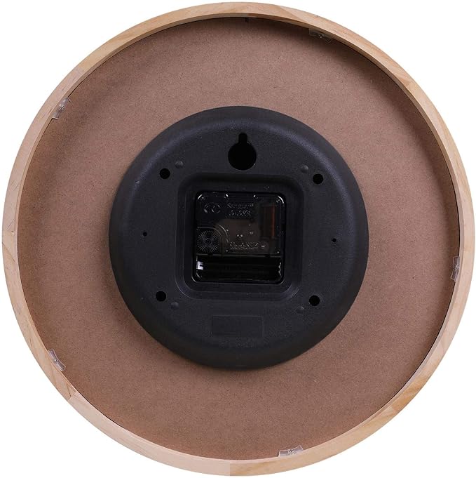 Kesin 12 Inches Wooden Round Silent Wall Clock White Wood Wall Clocks Analog Digital Battery Operated Non Ticking for Living Room Kitchen Bedroom Office Vintage Home Decor
