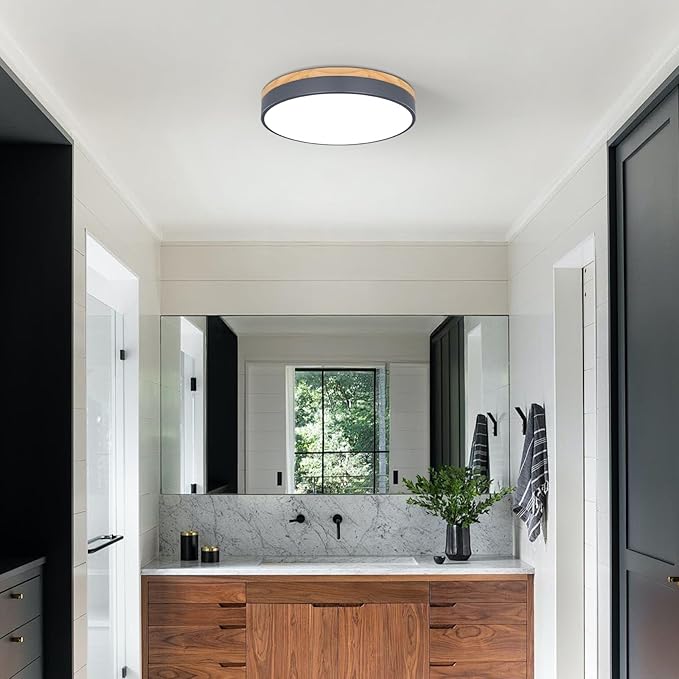 15.7" Minimalist Style Flush Mount Dimmable Ceiling LED Lightning Fixtures Close to Ceiling Easy Install for Bedroom Bathroom Laundry Room Porch Kitchen