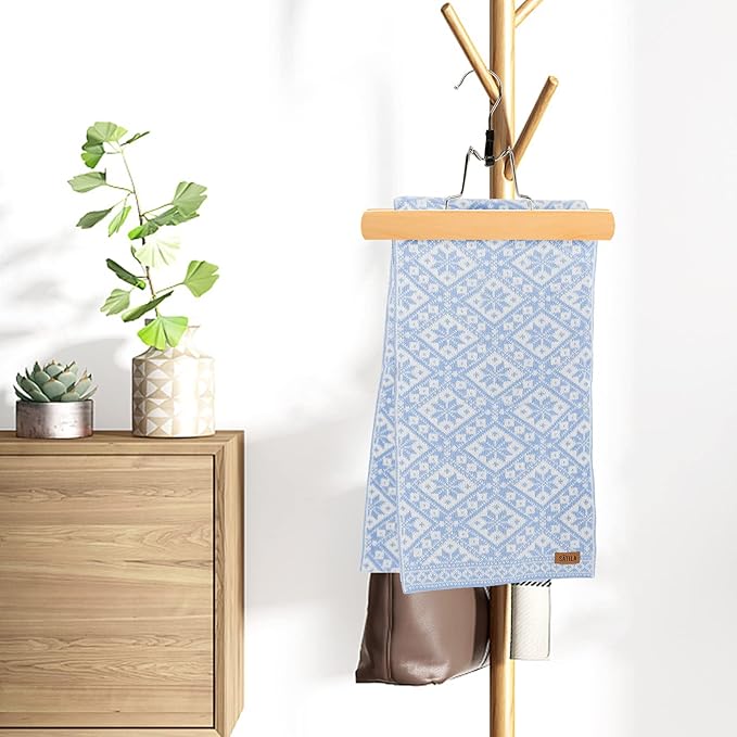 Nature Smile Wooden Pants Skirt Hangers, Smooth Finish Solid Wood Non Slip Jeans Slack Clamp Hangers Hair Extension Hangers (10 Pack Natural)…