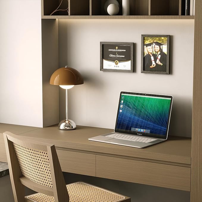 KINLINK A4 Picture Frame, Ash Black Solid Wood Frames with Acrylic Plexiglass for Pictures A5 with Mat or A4 without Mat, Tabletop and Wall Display Photo Frame 4 Pack