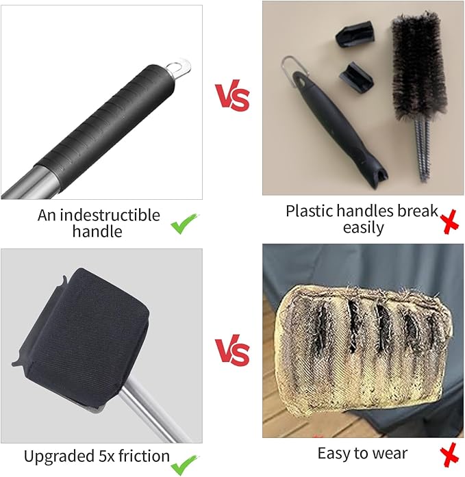 Steam Grill Brush Bristle Free,[Ultra Safe & Efficient] Grill Cleaner for Outdoor Grill,BBQ Replaceable Scraper Cleaning Head,Grill Brush BBQ Accessories,Gifts for Men/Dad ﻿