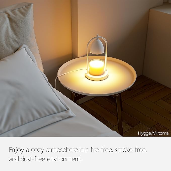 Candle Warmer Lamp with Timer, Electric Candle Warmer Lamp for Jar Candles, Candle Lamp Warmer with 2 Halogen Bulbs (White)