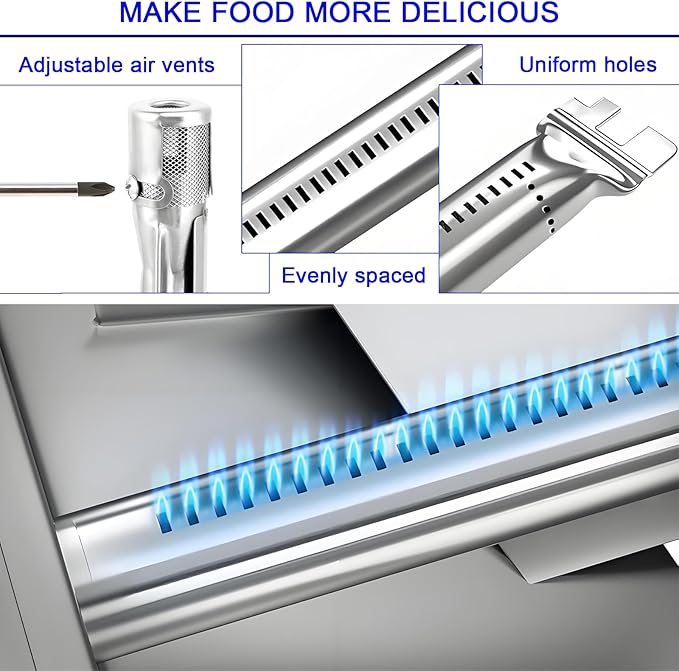 Genesis Grill Parts for Weber E310 E320 E330 EP310 EP320 EP330, 17.5” Flavorizer Bars 7620 Heat Deflector 7622 Burner Tube 62752 for Weber Genesis 300, Grill Replacement Parts for Weber Accessories