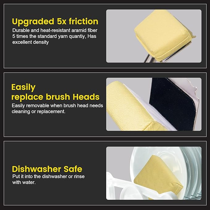 Grill Brush Bristle Free,(Only Replaceable Cleaning Head No Grill Brush)-Yellow