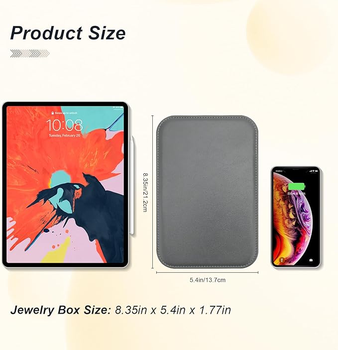 Travel Jewelry Box for Women Travel Jewelry Box Organizer, 2 Tier Portable Small Jewelry Organizer for Earrings Rings Necklaces Watch Bracelets, Grey B