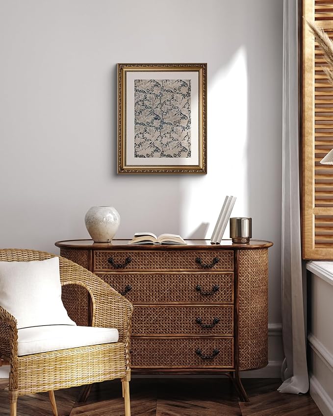 VIYYIEA Gold Framed Wall Art Canvas Print Home Decor Flower Art Room Decor Floral Scenic Oil Painting Art Prints French Romantic Botanical Wall Decor Wall Pictures for Bedroom Bathroom Office 13x16in