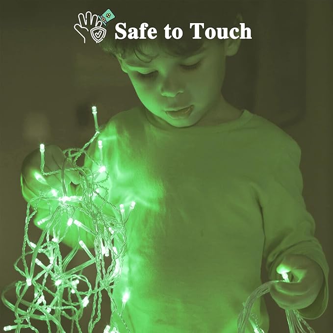 KAQ Connectable 240LED Green String Lights Outdoor/Indoor, Extendable Plug in Twinkle Fairy Lights Waterproof with 8 Modes&Timer Function for Garden Bedroom Patio Tree Christmas Decorations