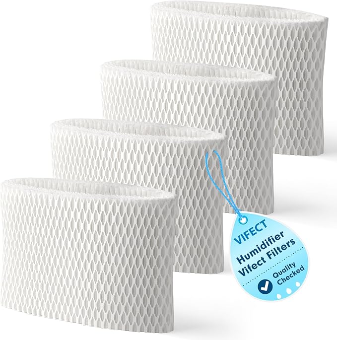 4 Pack WF2 Humidifier Filter Replacement for Vicks Kaz Humidifier Starry Night Cool Mist V3500N V3700 V3100 V3900 Sunbeam 1118 1119 Honeywell HCM-300T HCM-350 WA-8D Enviracaire ECM-500