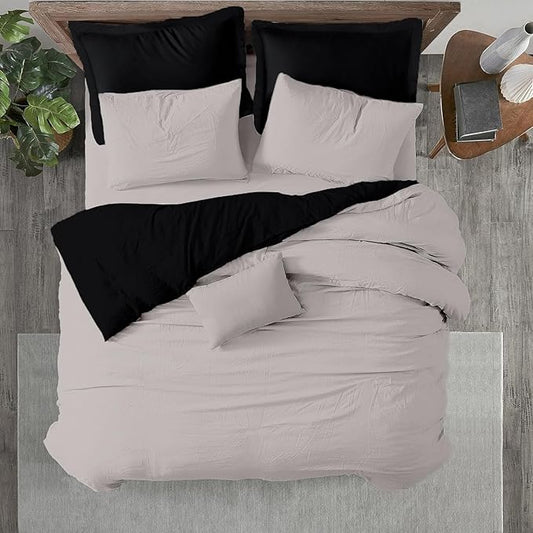 Kotton Culture 120"x98" 3 Pc Oversized King Duvet Cover Set 100% Egyptian Cotton - 600 TC Comforter Cover, Zipper Closure & Corner Ties - Fits Large King Inserts (Oversized King,Night's Shadow)