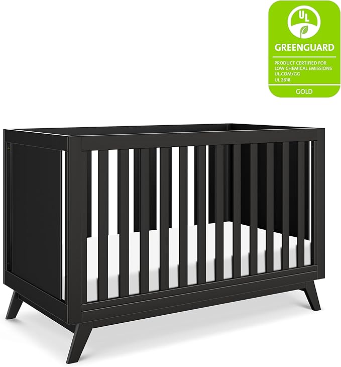 DaVinci Otto 3-in-1 Convertible Crib in Ebony, GREENGUARD Gold Certified