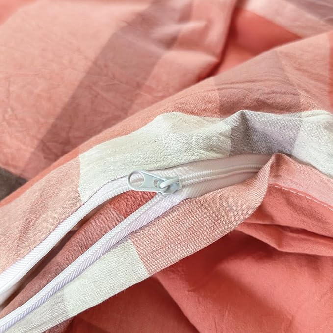 FACE TWO FACE Bedding Duvet Cover Set100% Washed Cotton Duvet Cover Linen Like Textured Breathable Durable Soft Comfy (Full, Time Blue)