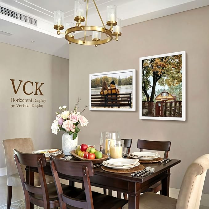 VCK 20x28 Picture Frame Set of 4 - White, Gallery-Quality Wood Poster Frames, 1.1-Inch Wide Border, Polished Plexiglass, Vertical or Horizontal Wall Display for Photo/Art/Prints, White