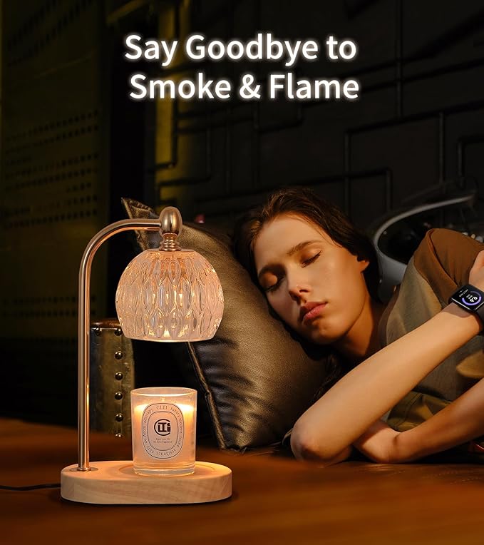 Candle Warmer Lamp with Timer and Dimmer,Flameless Electric Wax Melt Warmer for Jar Candles With 2 Bulbs,House Warming Gifts,Mother's Day/Birthday/Christmas Gifts For Mom/Wife,Home Decor Lamp