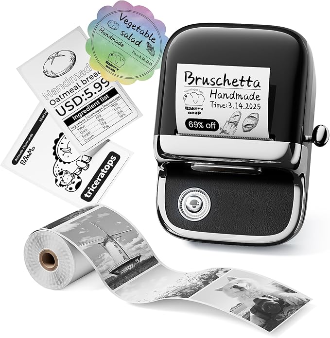 Phomemo M150 Upgrade Label Maker, Mini Bluetooth Thermal Label Printer, 2 Inch Label Maker Machine with Tape for Home, School, Office, with 400+ Fonts, 6000+ Icons, Compatible with Phone, PC