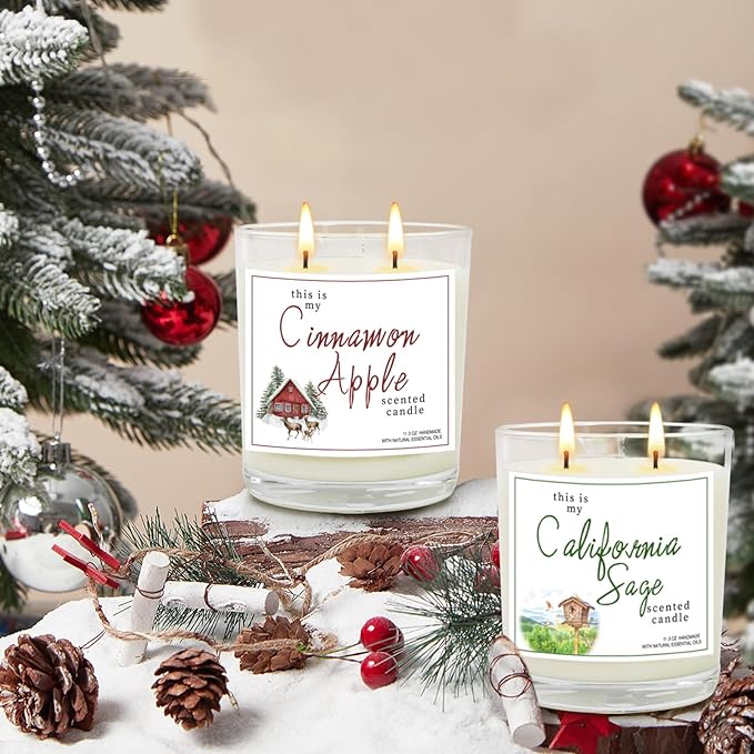 4 Pack Candles for Home Scented, 2-Wick Large Jar Soy Scented Candles, Aromatherapy Candle Gifts Set for Women, 360 Hour Long Lasting Lavender Candle Set, Birthday Gifts for Women