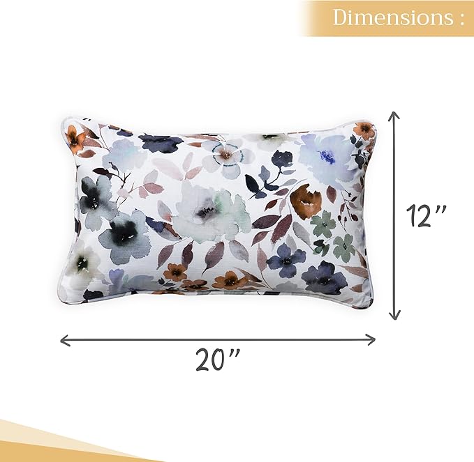 Maison d' Hermine Decorative Pillow Covers 12x20 Inch Rectangle 100% Cotton Throw Pillow Covers with Invisible Zipper Cushion Case for Living Room Couch, Chair, Sofas, Bedroom, Home (Blossom - Flora)