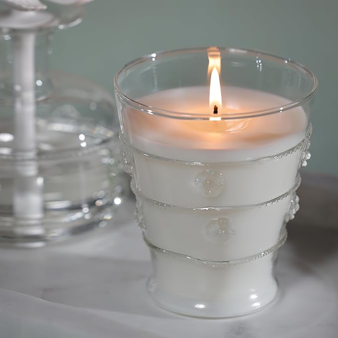 Zodax Grand Casablanca Glass Jar Scented Candle for Home Decor - Single-Wick Candle Ideal for Kitchen and Bathroom - Makes a Great Gift for Women and Men - White Rose - 8.3 Oz.
