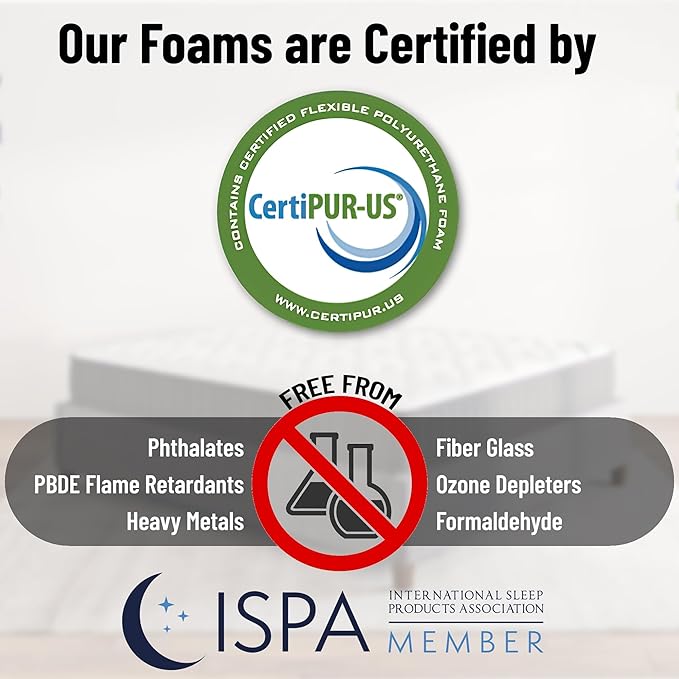 Ottomanson Queen 9" Hybrid Mattress - Rock Hard Feel - Made in USA - Individually Pocketed Coils & CertiPUR-US Foam - Fiberglass-Free - Bed in a Box