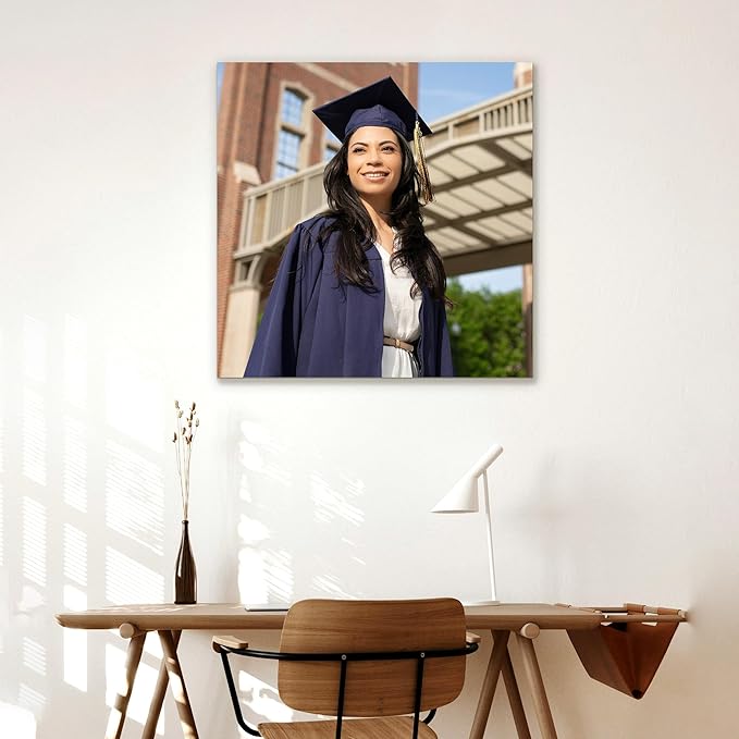 Custom Graduation Canvas Prints with Your Photos,Graduation Decorations, Personalized Graduation Canvas Wall Art Gifts Idea for Daughter, Son, Sibling or Friend (20" X 20")