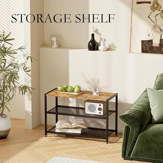 Shoe Rack, 3-Tier Shoe Shelf with Dense Metal Mesh, Durable Industrial Freestanding Shoe Rack for Front Door Entrance, Hallway, Entryway, Living Room, Bathroom (25" Dx11.02 W x15.75 H)