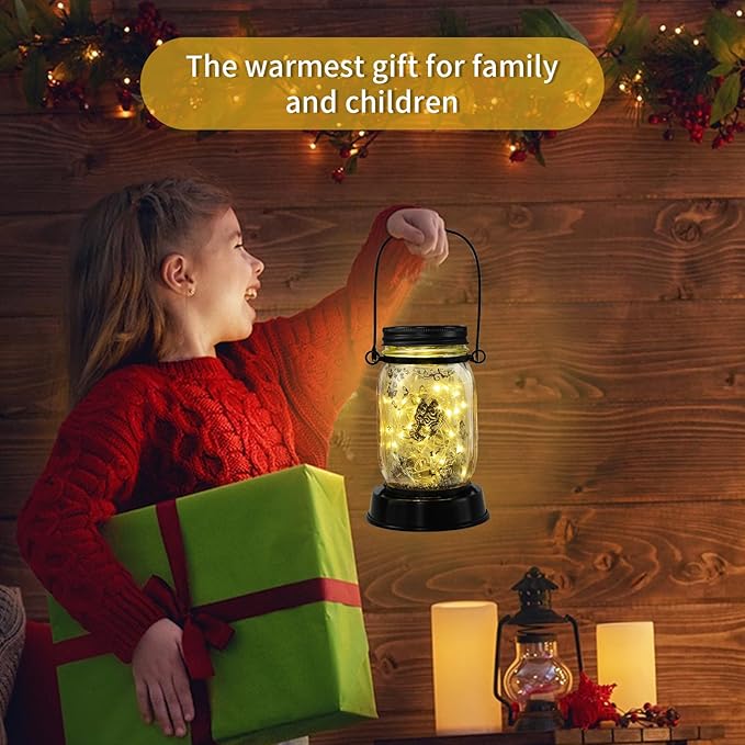 Styleonme Decor Outdoor Lantern, Solar Waterproof Butterfly Lights, Gifts for Women Mom Grandma, Butterfly Lovers Gifts, Hanging Butterflys Lanterns with Stake for Yard Corridor Garden Decor