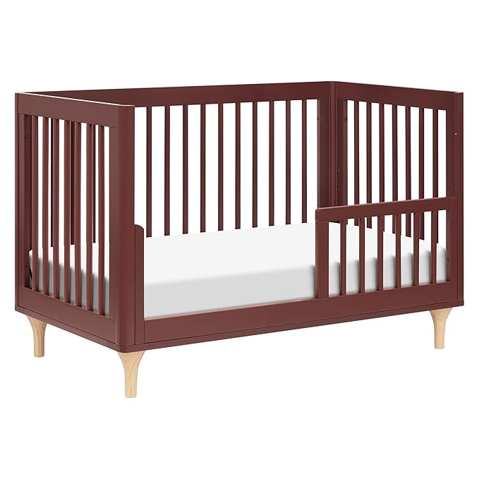 Babyletto Lolly 3-in-1 Baby Crib Convertible to Toddler Bed & Daybed - Easy to Assemble Wood Crib - GREENGUARD Gold Certified - 4 Adjustable Mattress Heights - Includes Toddler Conversion Kit, Crimson