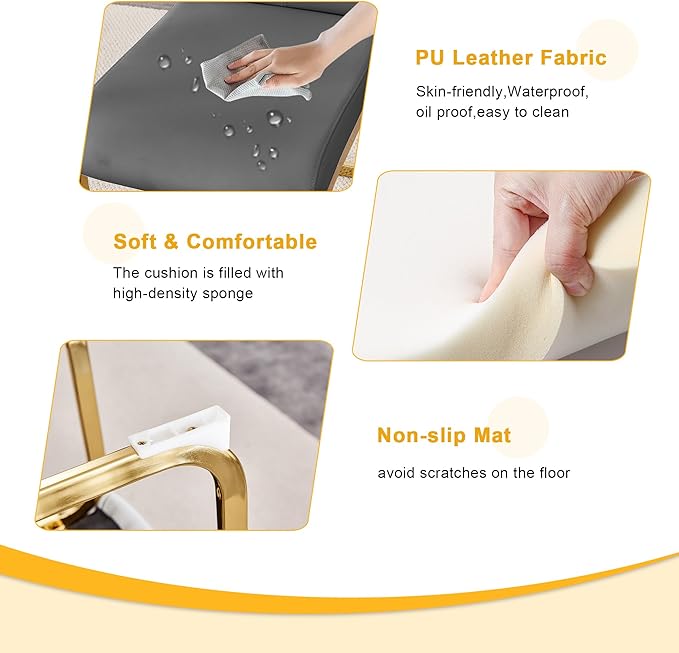 Round Dining Table Set for 4,36" Glass Dining Table Set for 4 with Stainless Steel Leg,Small Kitchen Table with 4 Cushion Chairs,5 Piece Dining Room Table Set Space Saving