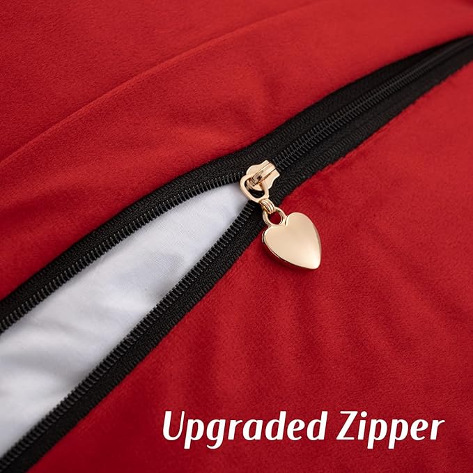 FUTEI Red Chenille Throw Pillow Covers 16x16 Inch Set of 2,Soft Cozy Bound Edge Design Cushion Case,Home Decor for Couch Bed Living Room