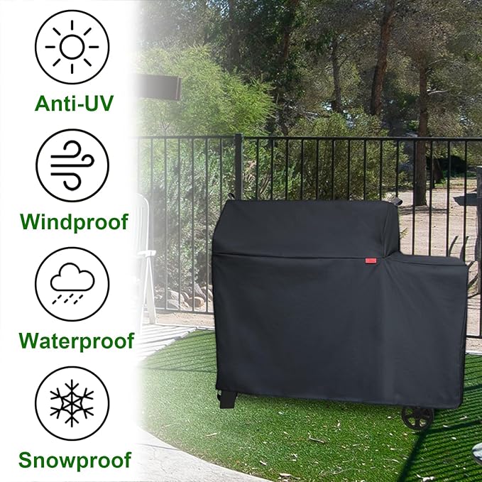 Grill Cover Fits Traeger Grills Woodridge Grill and Smoker TFB86MLH,Outdoor Full-Length Heavy Duty Waterproof 600D Cover Compared to Traeger BAC761